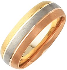 14K Tri Color 6 mm Half Round Band Size 5 Ref 33428