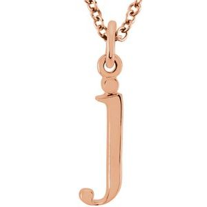 14K Rose Lowercase Initial j 16" Necklace