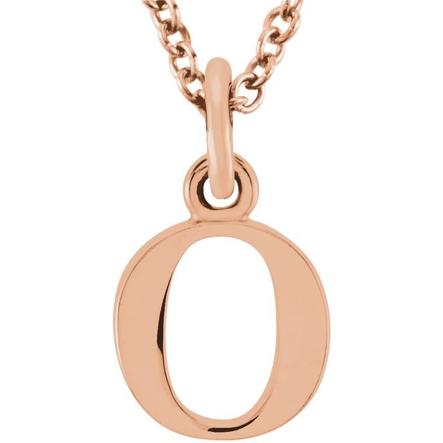 18K Rose Gold-Plated Sterling Silver Lowercase Initial o 16