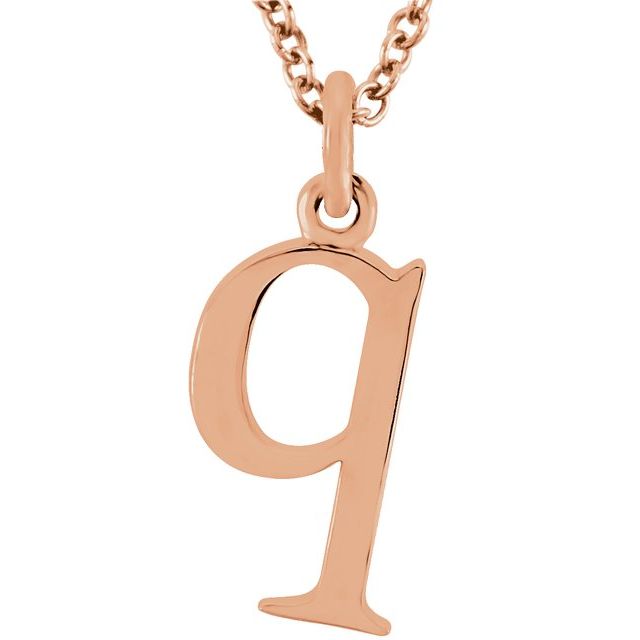 18K Rose Gold-Plated Sterling Silver Lowercase Initial q 16