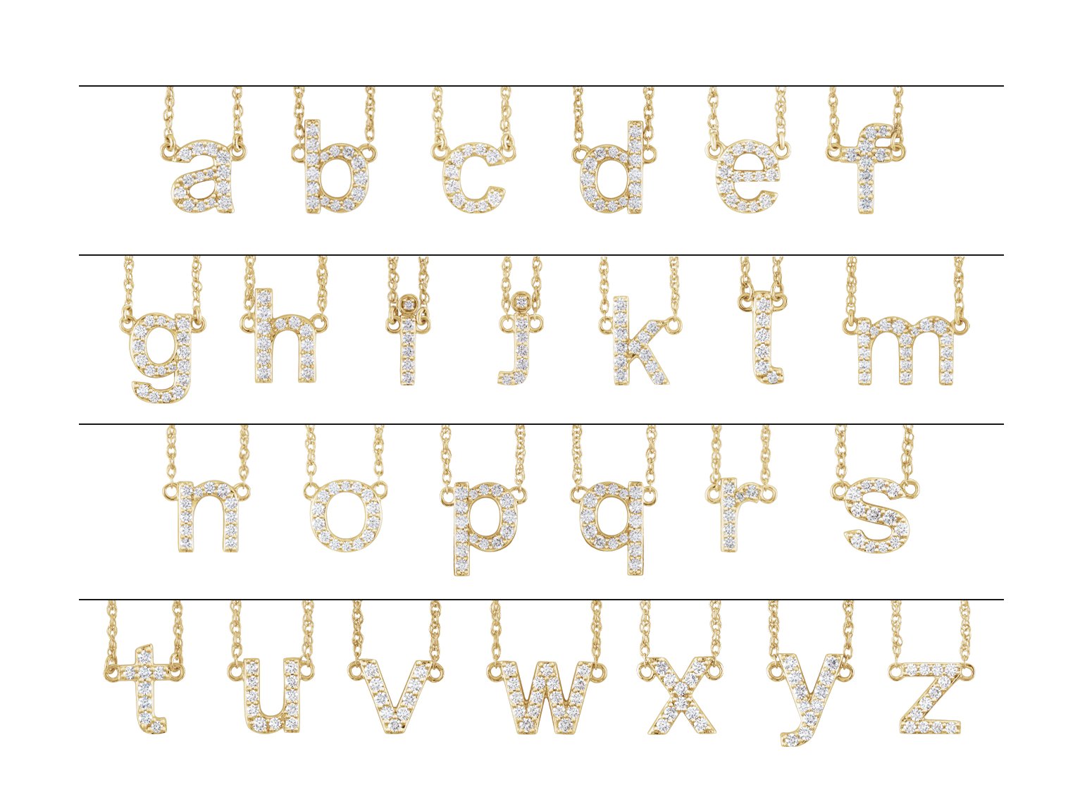 14K Yellow 1/6 CTW Natural Diamond Lowercase Initial L 16 Necklace