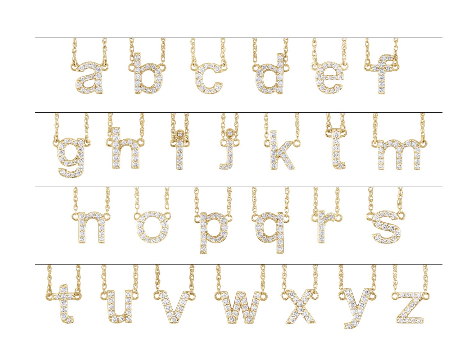 14K Yellow 1/6 CTW Natural Diamond Lowercase Initial L 16" Necklace