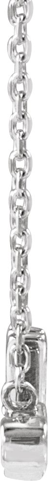 14K White .015 CT Natural Diamond Mrs 16-18 Necklace