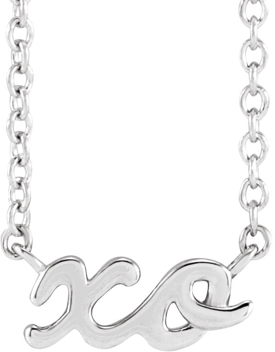 Sterling Silver Script "XO" 18" Necklace