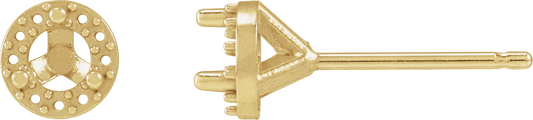 Round 3-Prong Halo-Style Stud Earrings