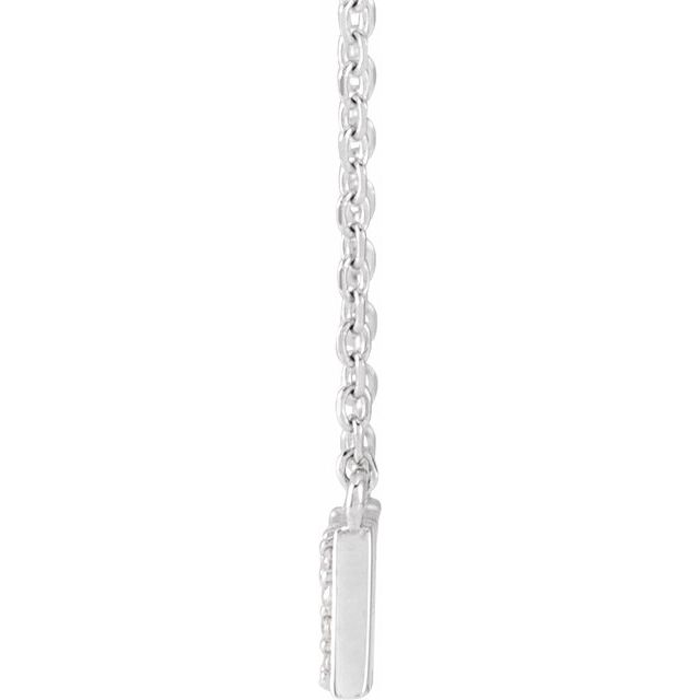 14K White 1/10 Natural Diamond Mama 16 Necklace