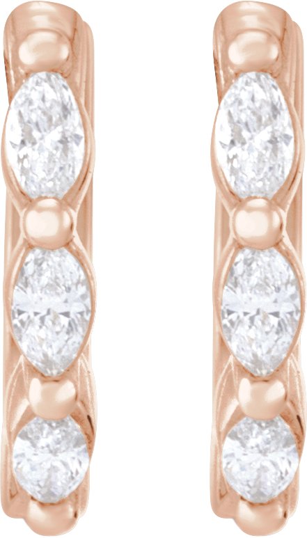 Alternative view of Marquise Hoop Earrings