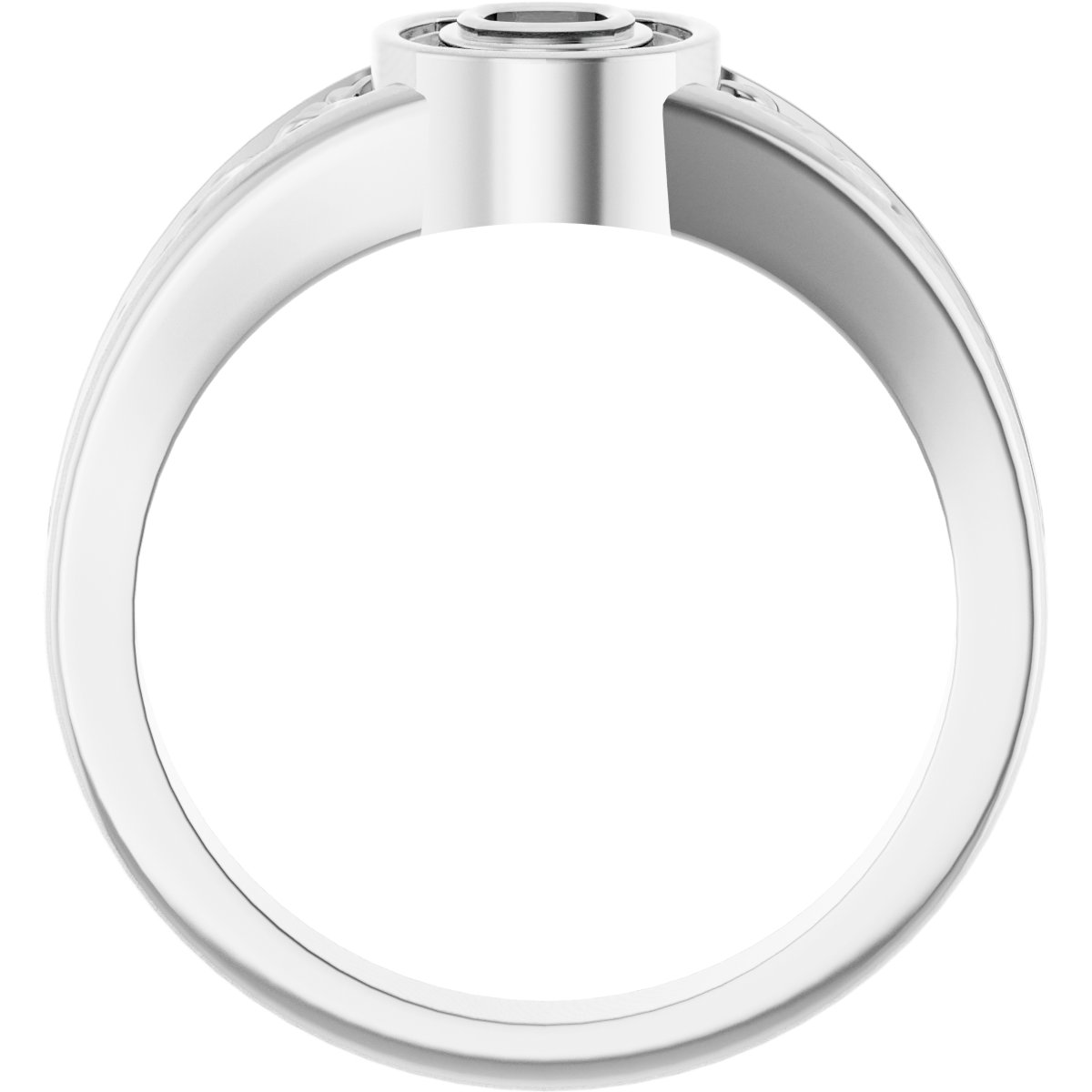 4 mm Cushion Mens Band Mounting view 2
