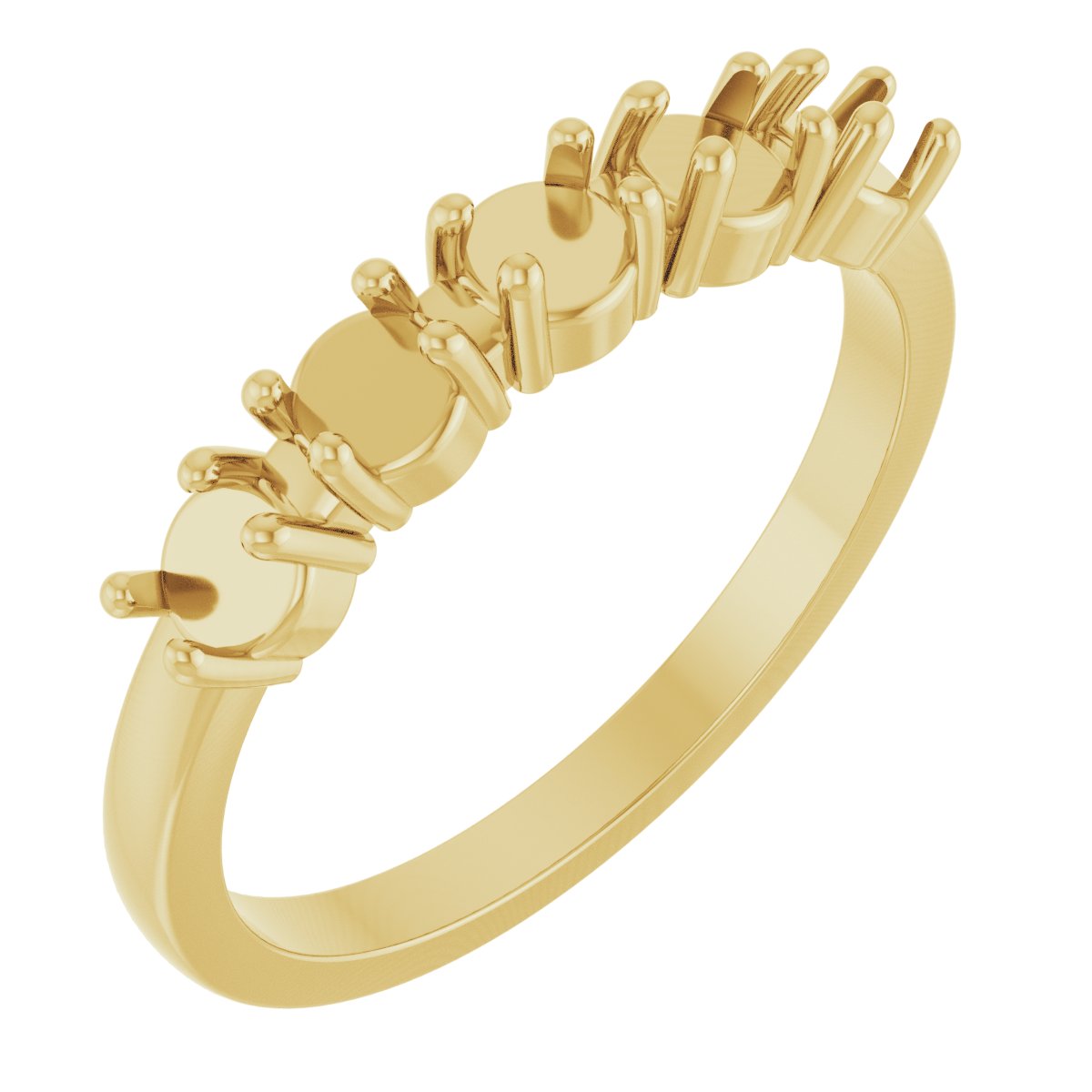 10K Yellow 3 mm Round Cabochon Stackable Ring Mounting