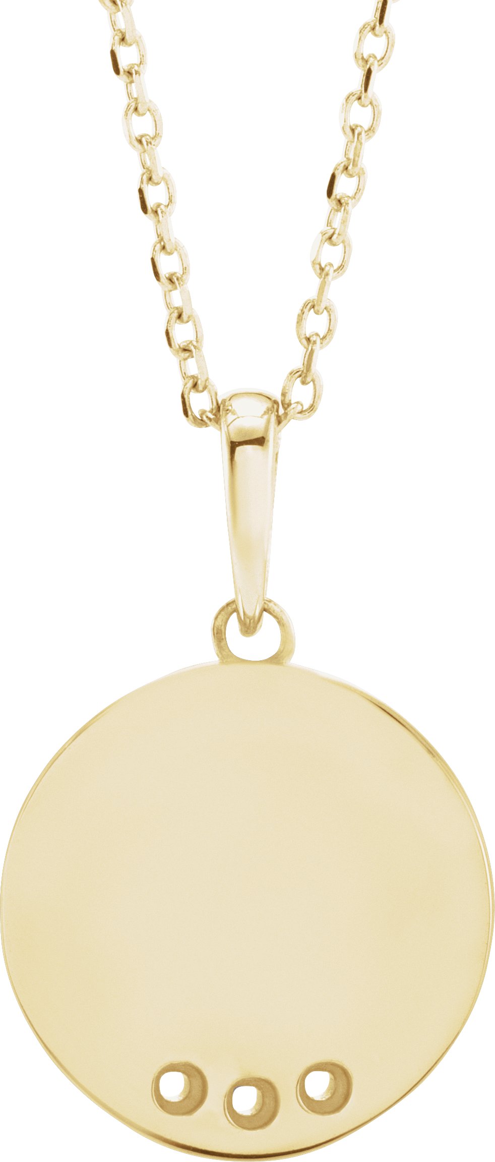 14K Yellow 1.5 mm Round 3-Stone Engravable Family Disc 16-18