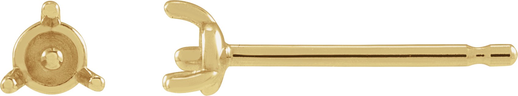 Seed Pearl 3-Prong Stud Earrings