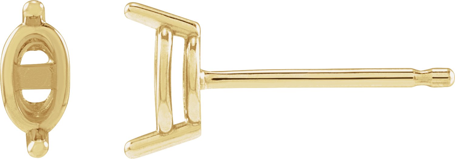 Oval 2-Prong Stud Earrings