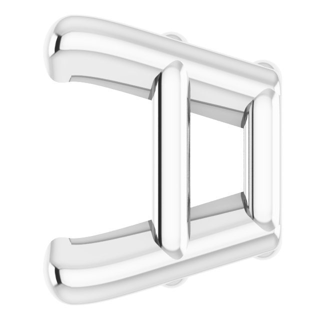 Square 4-Prong Lightweight Earring Setting