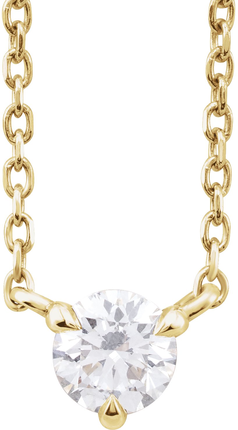 14K Yellow 1/5 CTW Natural Diamond Solitaire 16-18" Necklace