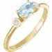 14K Yellow 6x4 mm Natural Sky Blue Topaz & Natural White Opal Ring