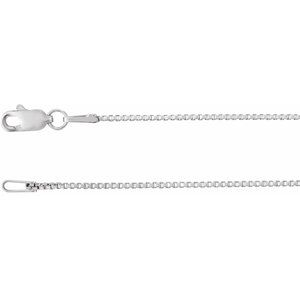 Rhodium-Plated Sterling Silver 1 mm Box 20" Chain