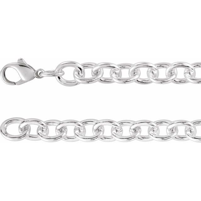 Sterling Silver 9.8 mm Cable 8 Chain