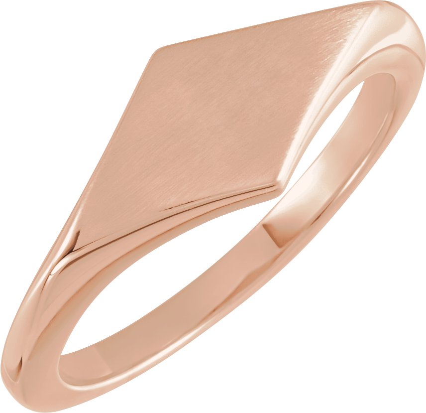 14K Rose Geometric Signet Ring Ref 20353783