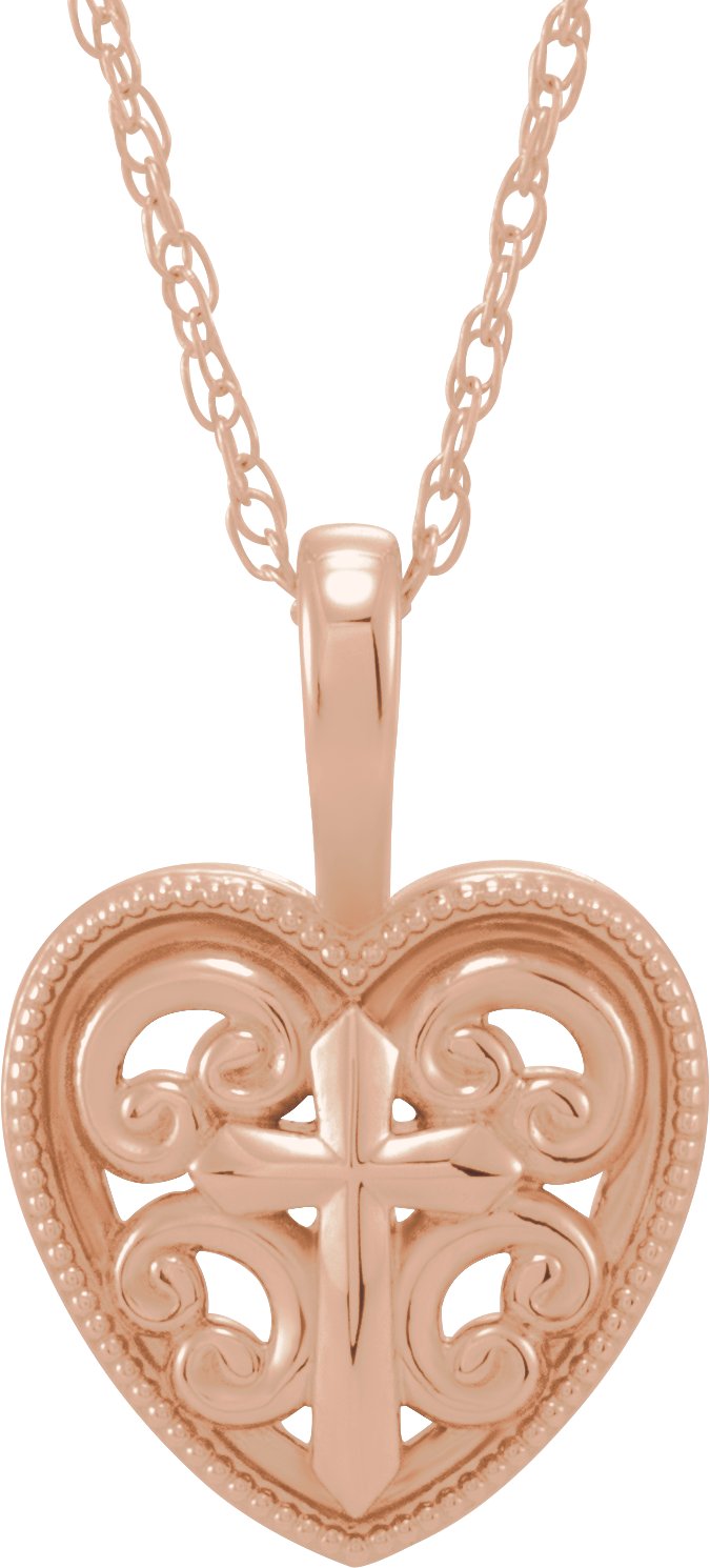 Cross and Heart Necklace or Pendant