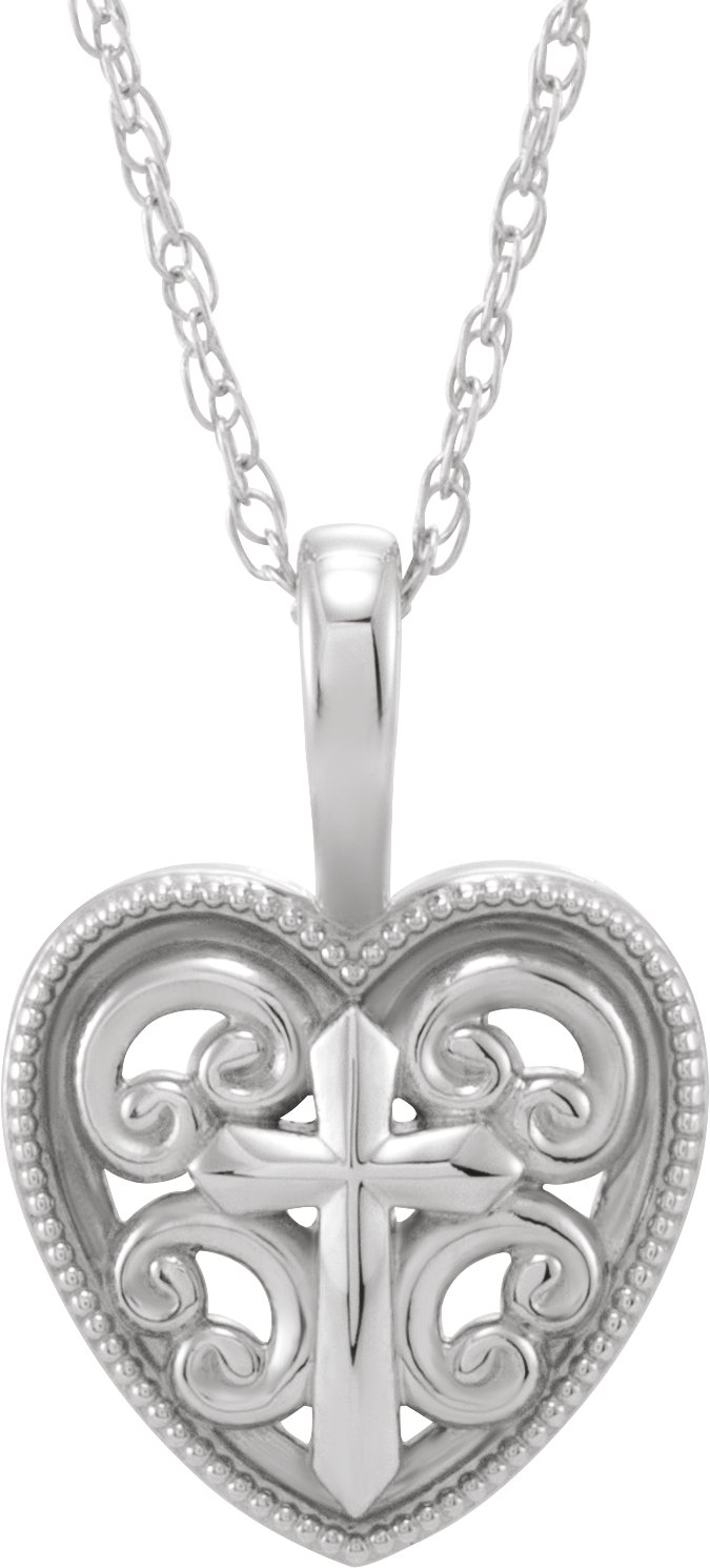Cross and Heart Necklace or Pendant