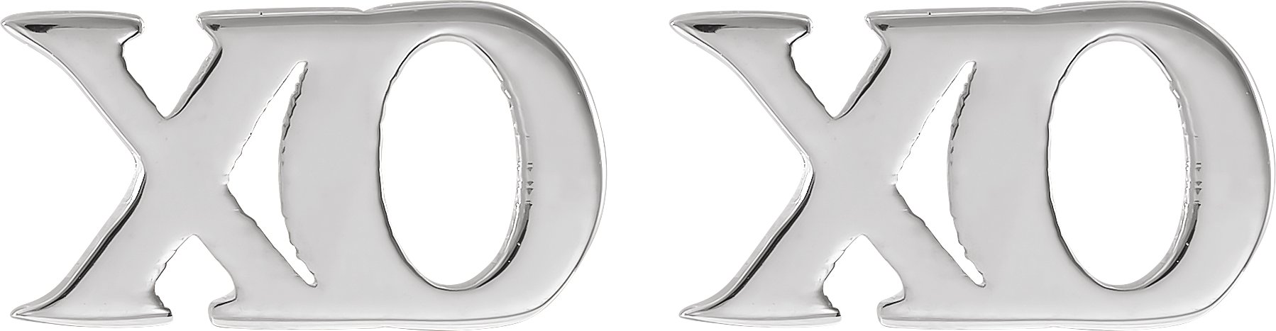 14K White Petite xo Stud Earrings