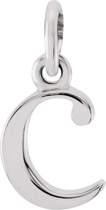 14K White Lowercase Initial C Pendant Ref 5652009