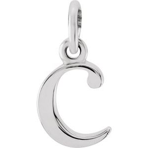 Sterling Silver Lowercase Initial C Pendant