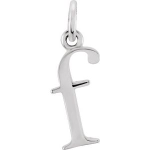 Sterling Silver Lowercase Initial f 16" Necklace