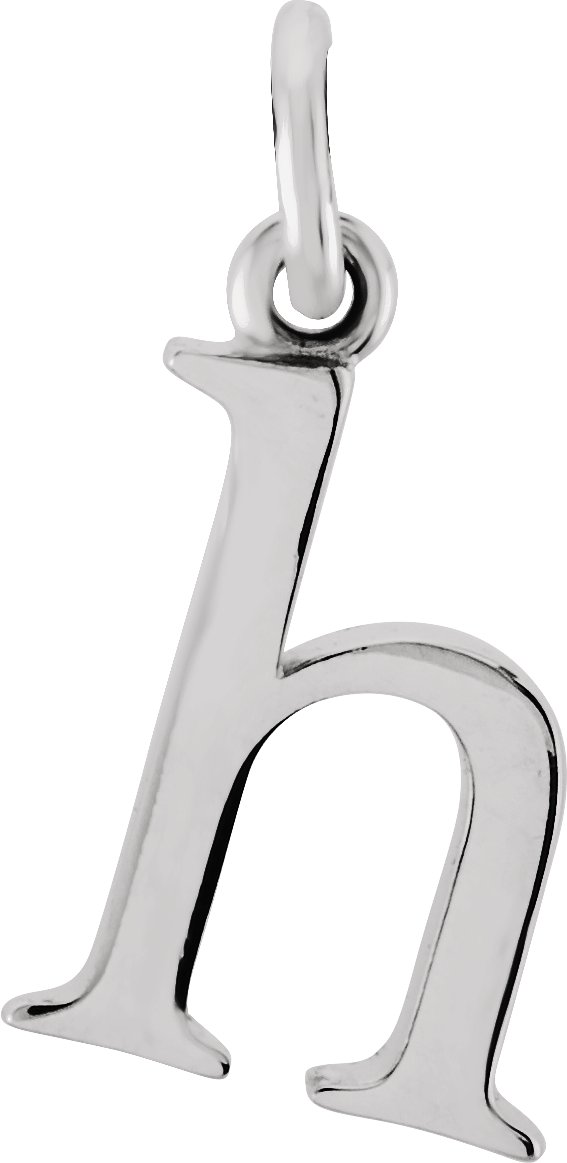 Sterling Silver Lowercase Initial h 16" Necklace