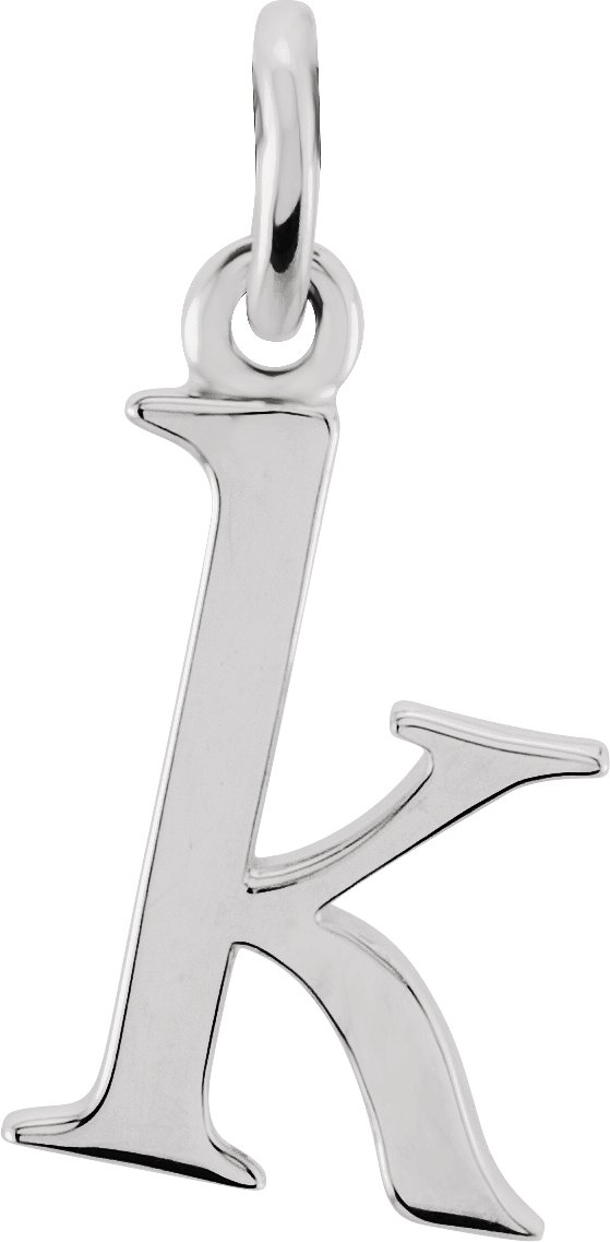 Sterling Silver Lowercase Initial K Pendant