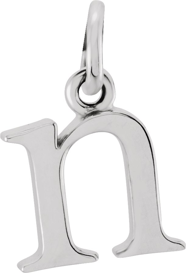 Sterling Silver Lowercase Initial n 16" Necklace