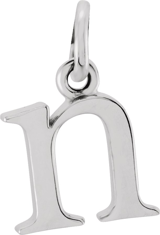 14K White Lowercase Initial N Pendant Ref 5692102