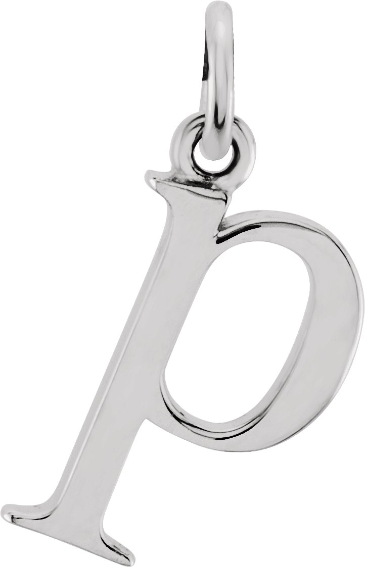 Sterling Silver Lowercase Initial p 16 inch Necklace Ref 17104339