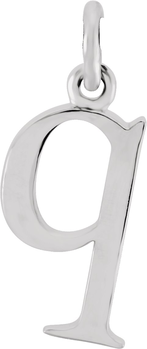 Sterling Silver Lowercase Initial q 16" Necklace