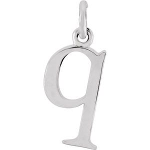 Sterling Silver Lowercase Initial q 16" Necklace