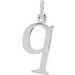 Sterling Silver Lowercase Initial q 16