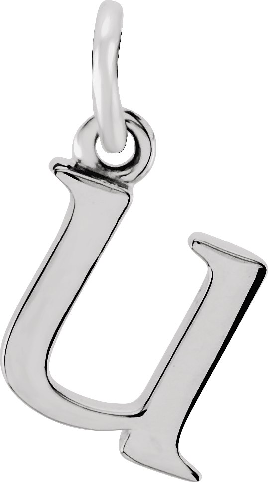 Sterling Silver Lowercase Initial U Pendant