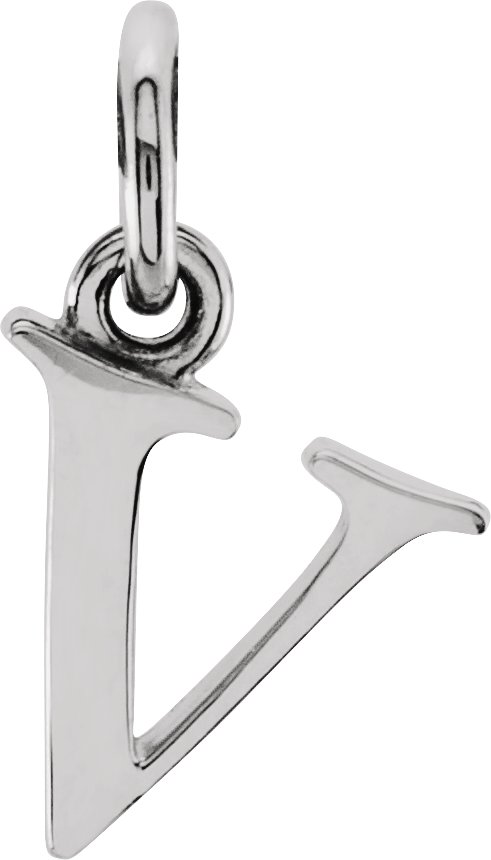 Sterling Silver Lowercase Initial V Pendant Ref 18054211