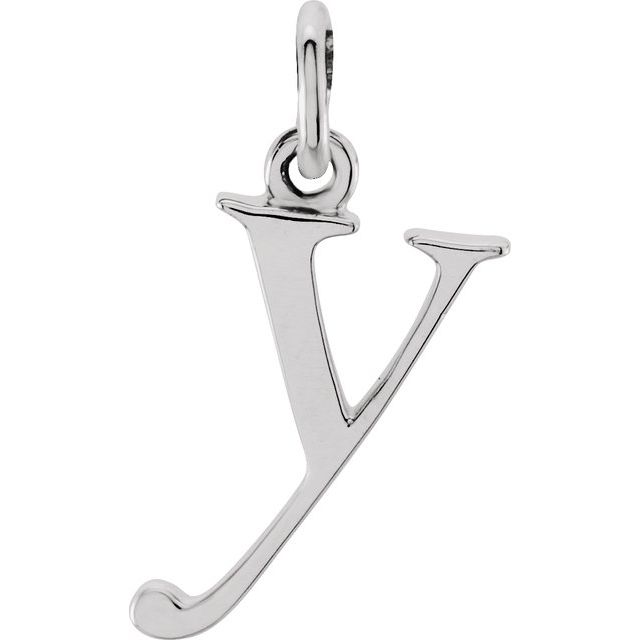 Sterling Silver Lowercase Initial Y Pendant