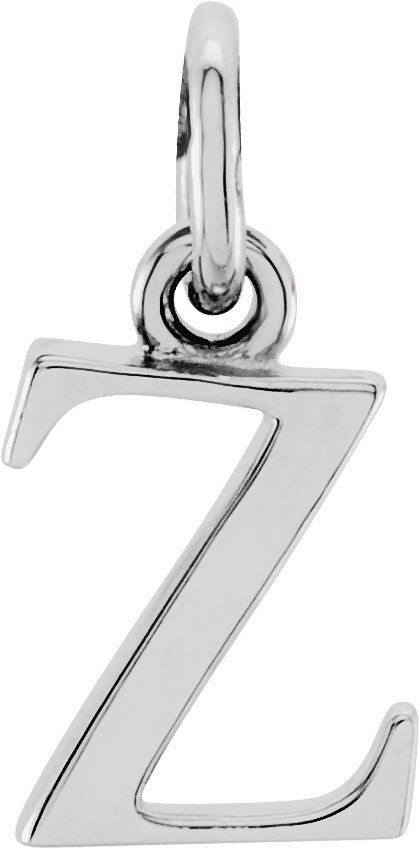 Sterling Silver Lowercase Initial z 16" Necklace