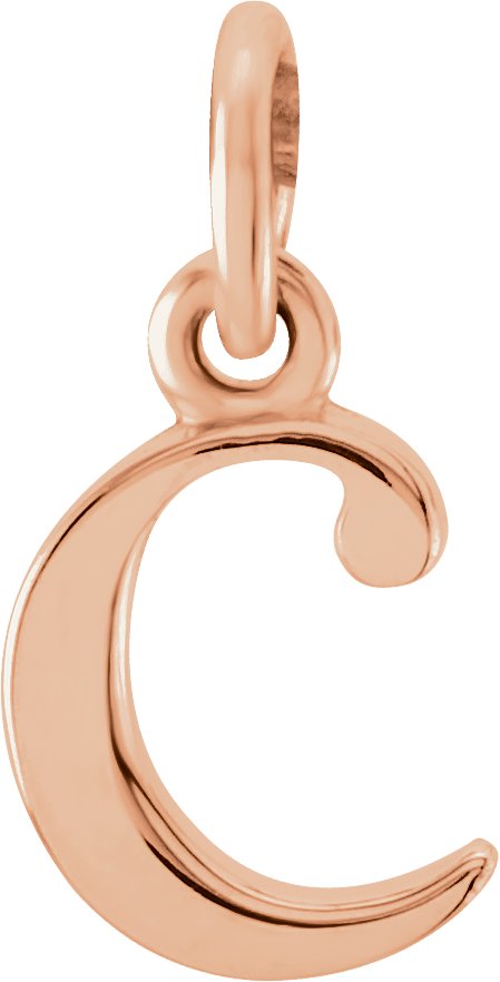 18K Rose Gold-Plated Sterling Silver Lowercase Initial C Pendant
