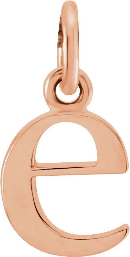 14K Rose Lowercase Initial E Pendant