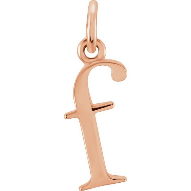 18K Rose Gold-Plated Sterling Silver Lowercase Initial F Pendant