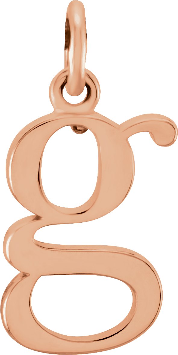 18K Rose Gold-Plated Sterling Silver Lowercase Initial G Pendant