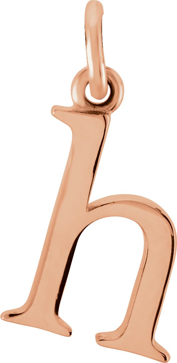 18K Rose Gold-Plated Sterling Silver Lowercase Initial H Pendant