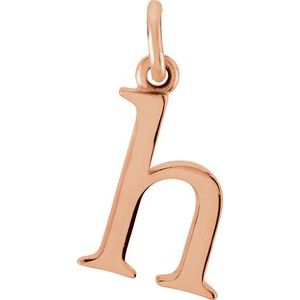 18K Rose Gold-Plated Sterling Silver Lowercase Initial H Pendant