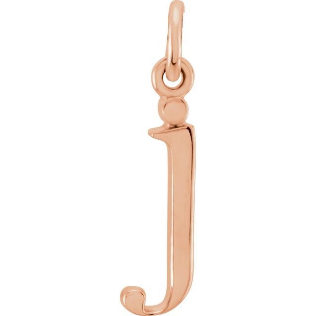 18K Rose Gold-Plated Sterling Silver Lowercase Initial J Pendant