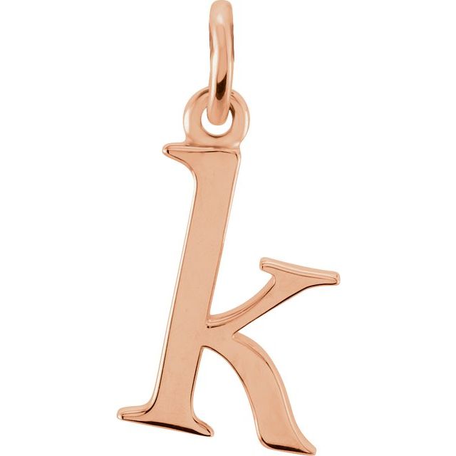 18K Rose Gold-Plated Sterling Silver Lowercase Initial K Pendant