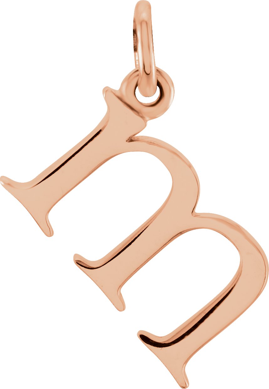 14K Rose Lowercase Initial M Pendant