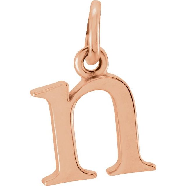 18K Rose Gold-Plated Sterling Silver Lowercase Initial n Pendant
